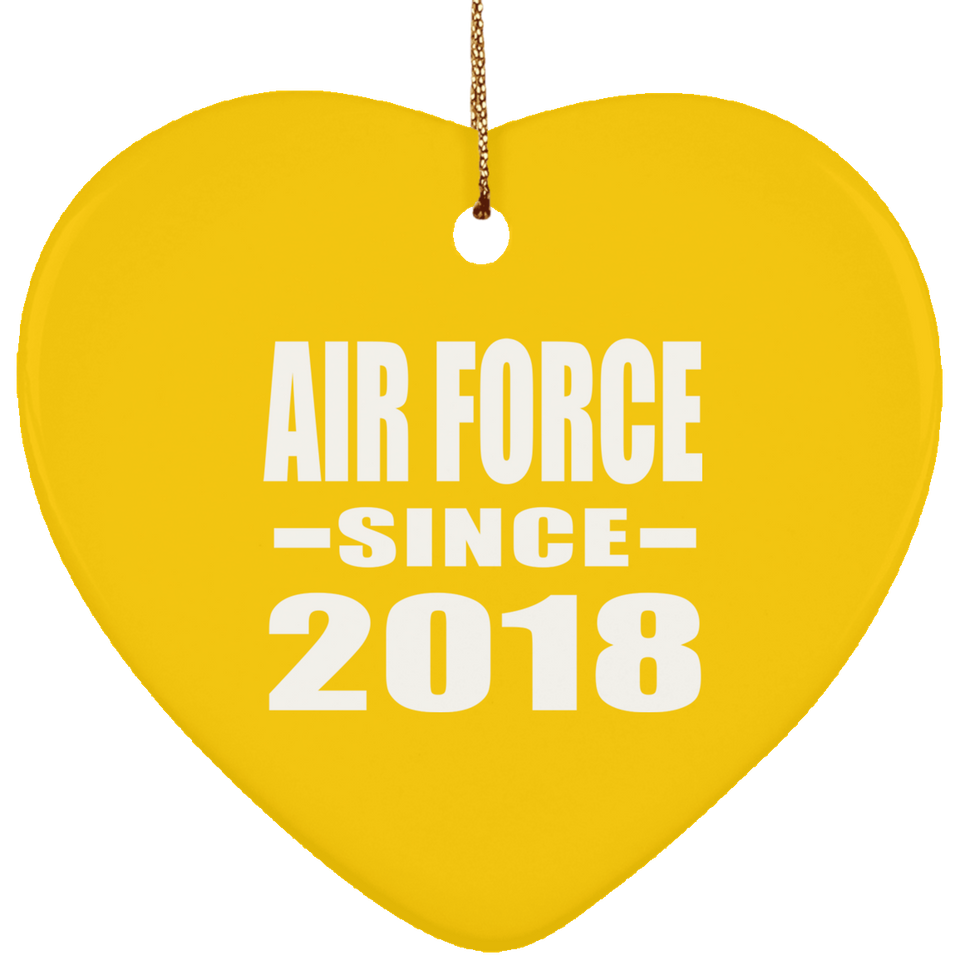 Air Force Since 2018 - Heart Ornament