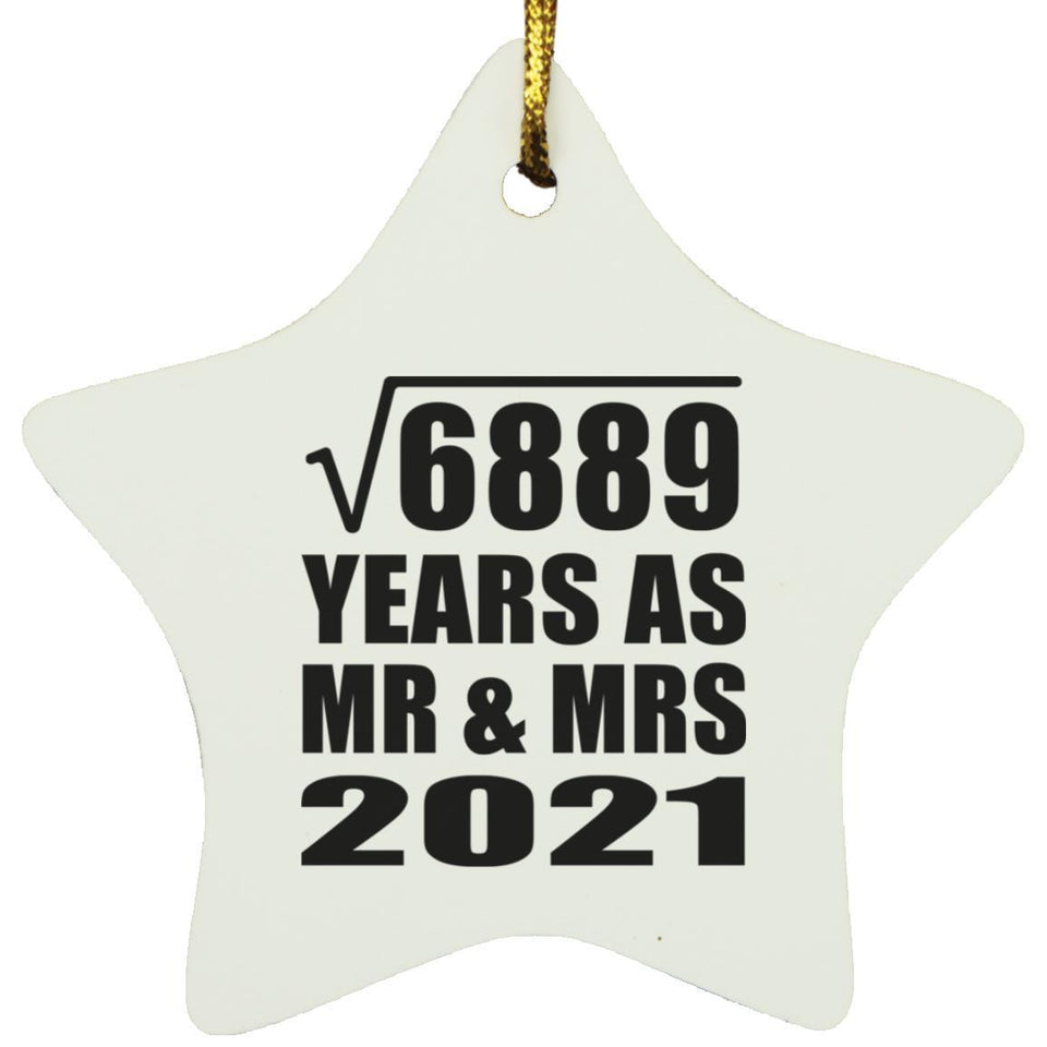 83rd Anniversary Square Root of 6889 Years As Mr & Mrs 2021 - Star Ornament