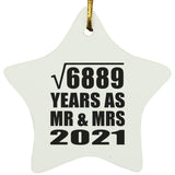 83rd Anniversary Square Root of 6889 Years As Mr & Mrs 2021 - Star Ornament