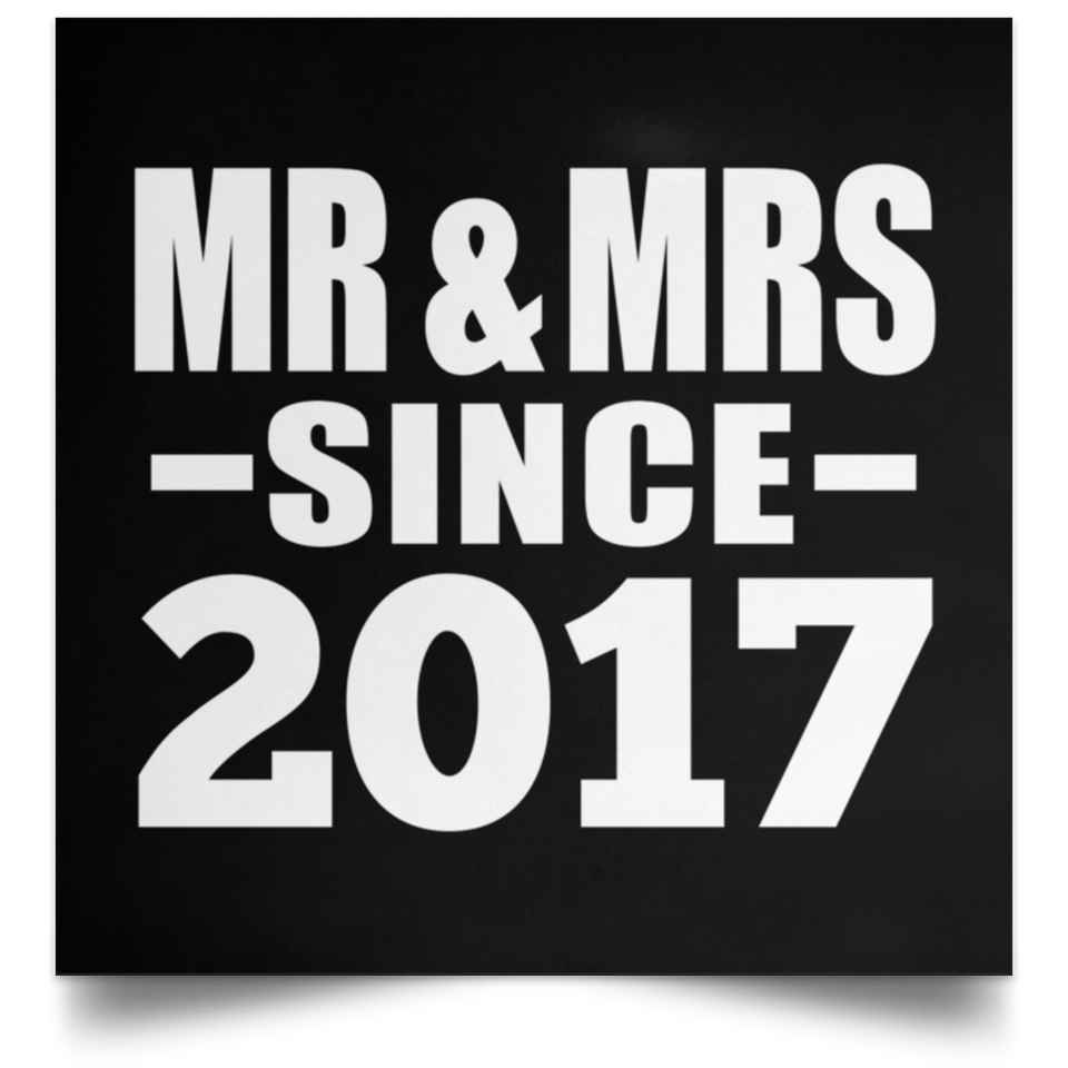 7th Anniversary Mr & Mrs Since 2017 - Poster Square