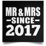 7th Anniversary Mr & Mrs Since 2017 - Poster Square