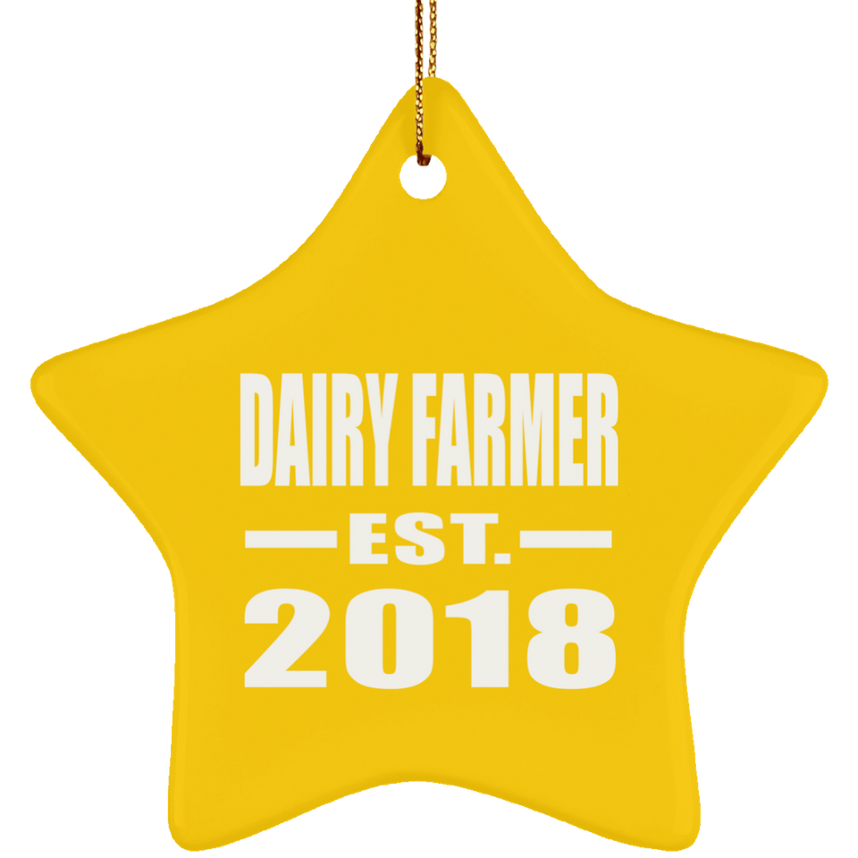 Dairy Farmer Established EST. 2018 - Star Ornament