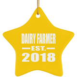 Dairy Farmer Established EST. 2018 - Star Ornament