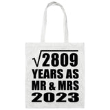 53rd Anniversary Square Root of 2809 Years As Mr & Mrs 2023 - Tote Bag White