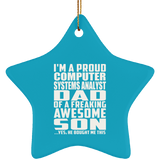 Proud Computer Systems Analyst Dad Of Awesome Son - Star Ornament