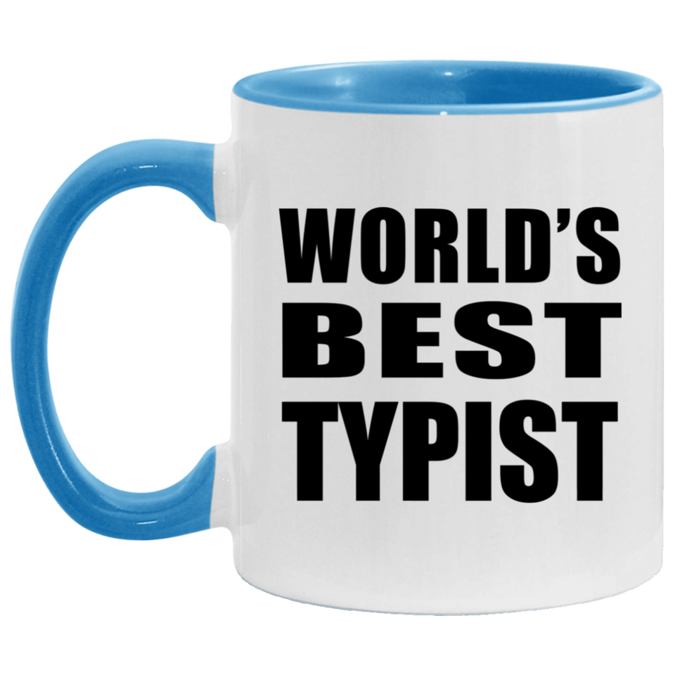 World's Best Typist - 11oz Accent Mug Blue