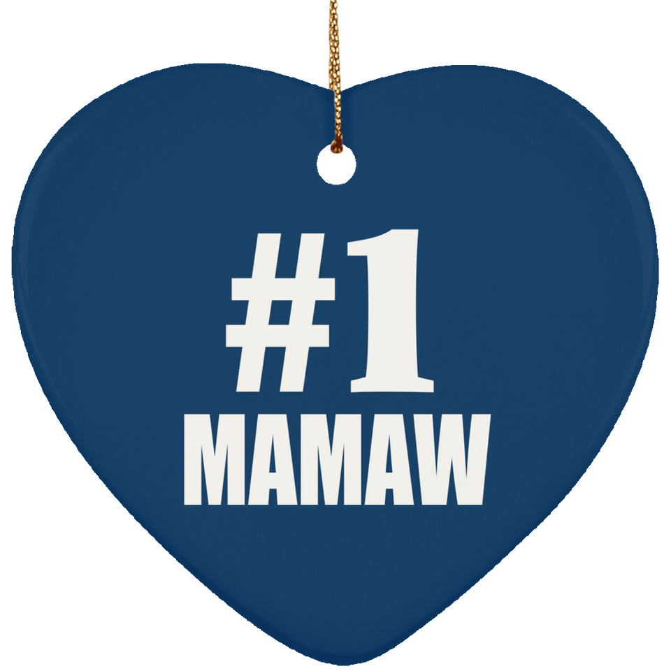 Number One #1 Mamaw - Heart Ornament