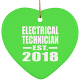 Electrical Technician Established EST. 2018 - Heart Ornament