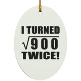 60th Birthday I Turned Square Root of 900 Twice - Oval Ornament