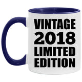 6th Birthday Vintage 2018 Limited Edition - 11oz Accent Mug Purple