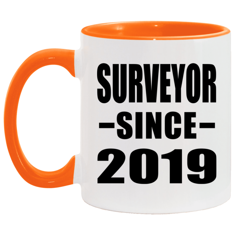 Surveyor Since 2019 - 11oz Accent Mug Orange