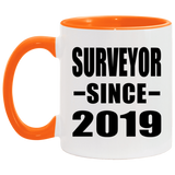 Surveyor Since 2019 - 11oz Accent Mug Orange