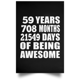 59th Birthday 59 Years 708 Months 21549 Days Of Awesome - Poster Portrait