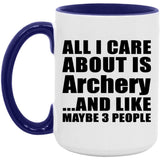 All I Care About Is Archery - 15oz Accent Mug Purple