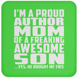 Proud Author Mom Of Awesome Son - Drink Coaster