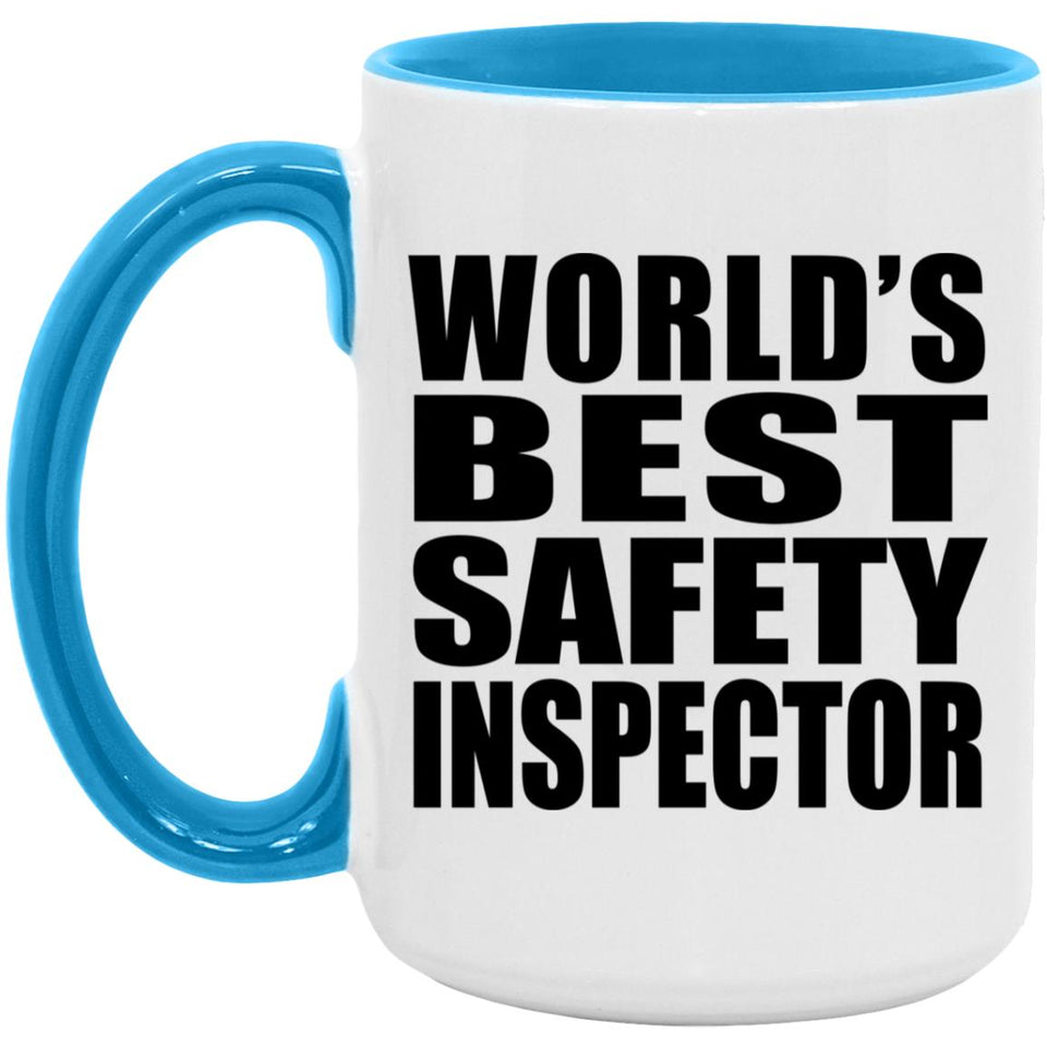 World's Best Safety Inspector - 15oz Accent Mug Blue
