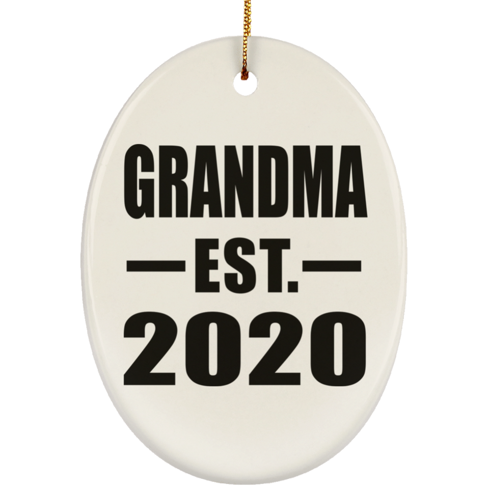 Grandma Established EST. 2020 - Oval Ornament