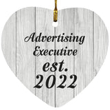 Advertising Executive Established Est. 2022 - Heart Ornament F