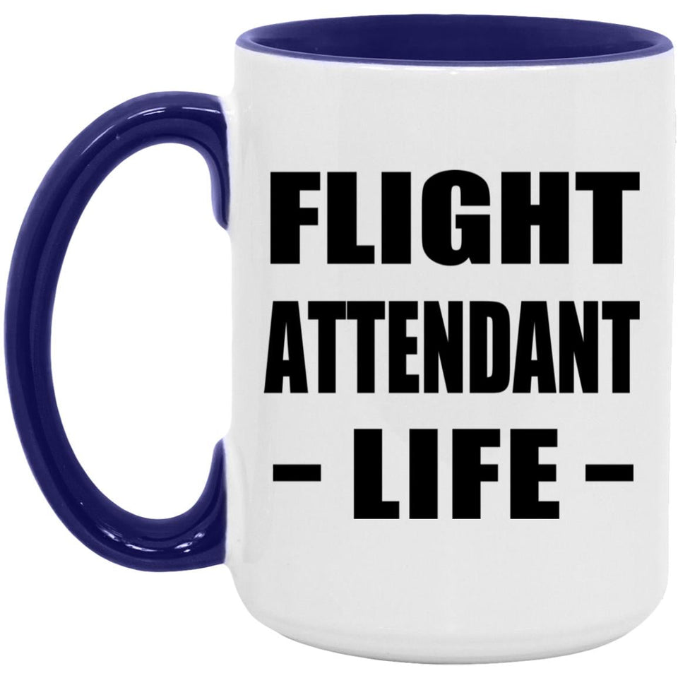 Flight Attendant Life - 15oz Accent Mug Purple