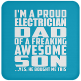 Proud Electrician Dad Of Awesome Son - Drink Coaster