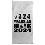 18th Anniversary Square Root of 324 Years As Mr & Mrs 2024 - Hand Towel