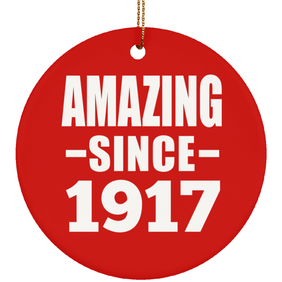 107th Birthday Amazing Since 1917 - Circle Ornament