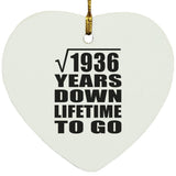 44th Anniversary Square Root of 1936 Years Lifetime To Go - Heart Ornament