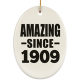 115th Birthday Amazing Since 1909 - Oval Ornament