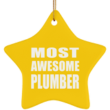 Most Awesome Plumber - Star Ornament
