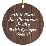 All I Want For Christmas Is My Welsh Springer Spaniel - Circle Ornament D