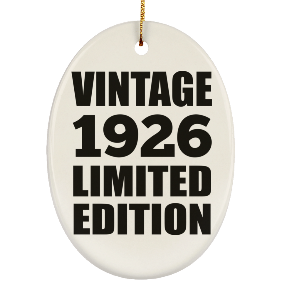 98th Birthday Vintage 1926 Limited Edition - Oval Ornament
