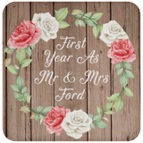First Year As Mr & Mrs Ford - Drink Coaster B