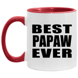 Best Papaw Ever - 11oz Accent Mug Red