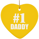 Number One #1 Daddy - Heart Ornament
