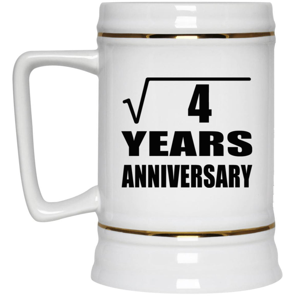 2nd Anniversary Square Root of 4 Years Anniversary - Beer Stein