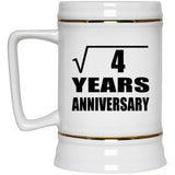 2nd Anniversary Square Root of 4 Years Anniversary - Beer Stein