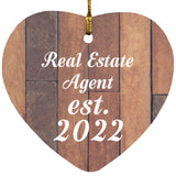 Real Estate Agent Established Est. 2022 - Heart Ornament E