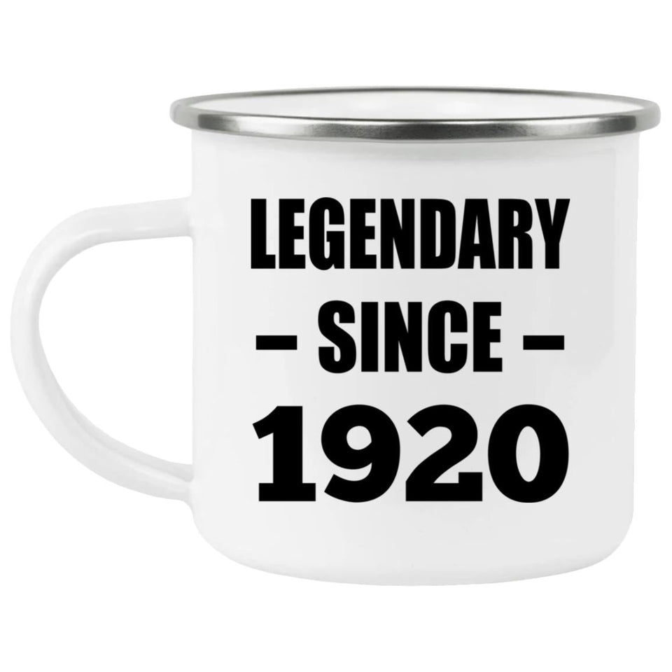 104th Birthday Legendary Since 1920 - 12oz Camping Mug