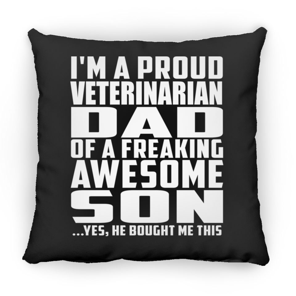 Proud Veterinarian Dad Of Awesome Son - Throw Pillow Black