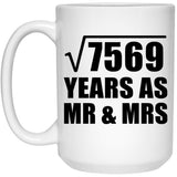 87th Anniversary Square Root of 7569 Years As Mr & Mrs - 15oz Coffee Mug