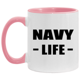 Navy Life - 11oz Accent Mug Pink