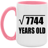 88th Birthday Square Root of 7744 Years Old - 15oz Accent Mug Pink