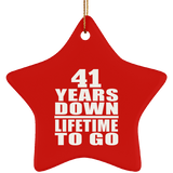 41st Anniversary 41 Years Down Lifetime To Go - Star Ornament