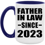 Father In Law Since 2023 - 15oz Accent Mug Purple