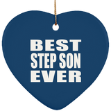 Best Step Son Ever - Heart Ornament