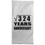 18th Anniversary Square Root of 324 Years Anniversary - Hand Towel