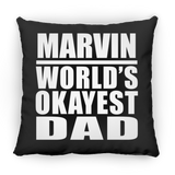 Marvin World's Okayest Dad - Throw Pillow Black