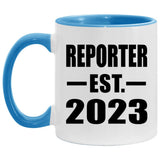 Reporter Established EST. 2023 - 11oz Accent Mug Blue