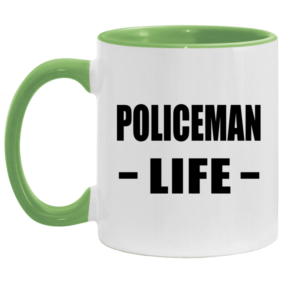 Policeman Life - 11oz Accent Mug Green