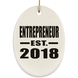 Entrepreneur Established EST. 2018 - Oval Ornament